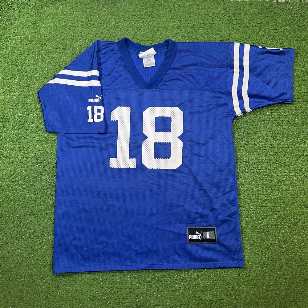 Vintage Colts Jersey Youth LG Kids Peyton Manning Puma Indianapolis  90s NFL